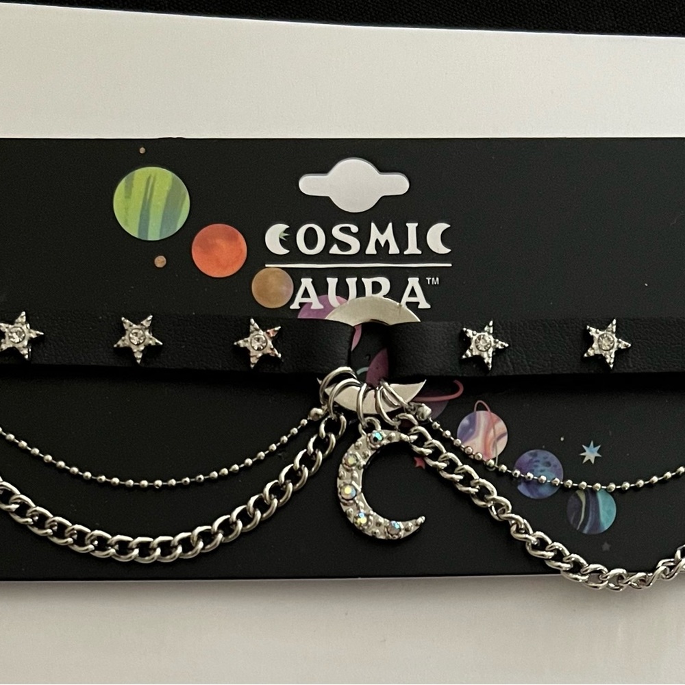 Hot Topic black choker with moon and stars